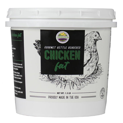 Cornhusker Kitchen Gourmet Rendered Chicken Fat | 1.5 lb Tub | Paleo-Friendly Cooking &