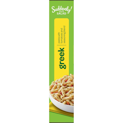 7.5 Oz (12-Pack), Suddenly Salad Greek Pasta Salad, Quick and Easy Dish, Tomato and Seasoning Blend, Just Add Olive