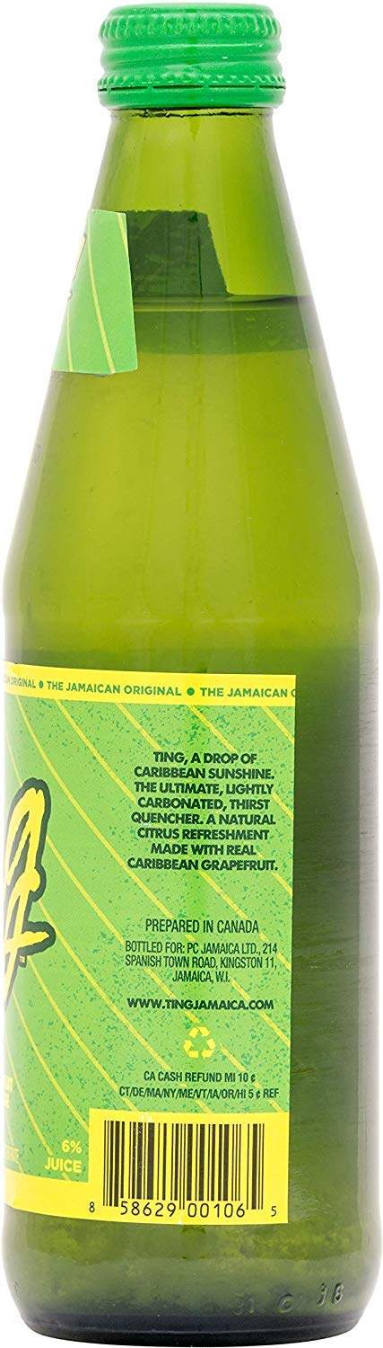 D&G Ting 10.14oz (Pack 6, 60.84 Oz) Ting, Sparkling Jamaican Grapefruit Flavored Beverage, Glass Bottle of Total of Fl