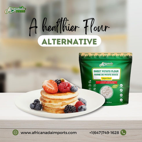 Africanada Foods 454g (1 lb) All-Natural Sweet Potato Flour Gluten-Free, Non-GMO, Vegan | Ideal for Baking, Cooking