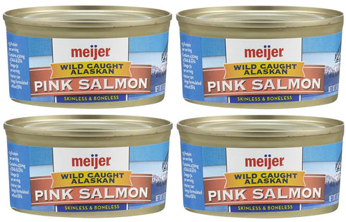 Generic Pack Of 4 Wild Caught Alaskan Skinless & Boneless Pink Salmon, 6