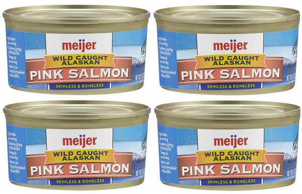 Generic Pack Of 4 Wild Caught Alaskan Skinless & Boneless Pink Salmon, 6