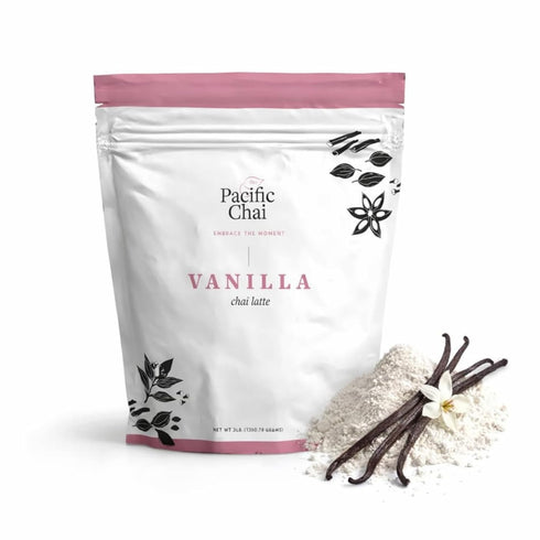 Pacific Chai Vanilla Chai Latte Mix, Instant Chai Tea Latte Powder Drink Mix, Gluten