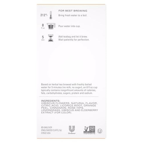 120 (20ct Pack 6) TAZO Passion Herbal Tea Bags, Iced or Hot, Caffeine-Free, Total Tea Bags
