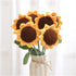 Generic 1PC Finished Knitted Flowers Tulip Carnation Sunflower Simulated Bouquet Mother's Day Valentine's Day Teacher's