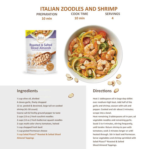 Almond Toppings Salad Pizazz, Oven Roasted Sea Salt, Snack Mix, Non-GMO, 3.25 Oz