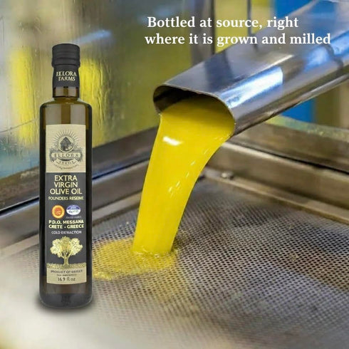 17 oz Ellora Farms, Greek Extra Virgin Olive Oil, Single Estate PDO Messara, Greece, Non GMO, cold-pressed, Polyphenol