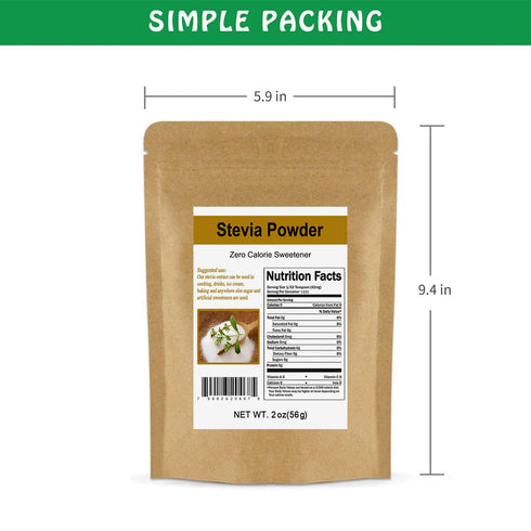 CCnature Stevia Powder Extract Natural Sweetener, Zero Calorie Sugar Substitute, 2 oz