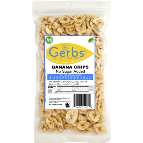 14 oz. 14 Gerbs Unsweetened Banana Chips | Unsulfured, No Artificial Additives, Resealable Bag | Naturally Crisp