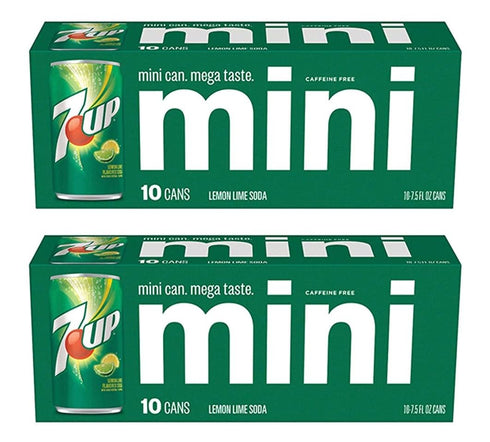 Mini 7up Sodas - 10 pack (2 cases of 10 packs for
