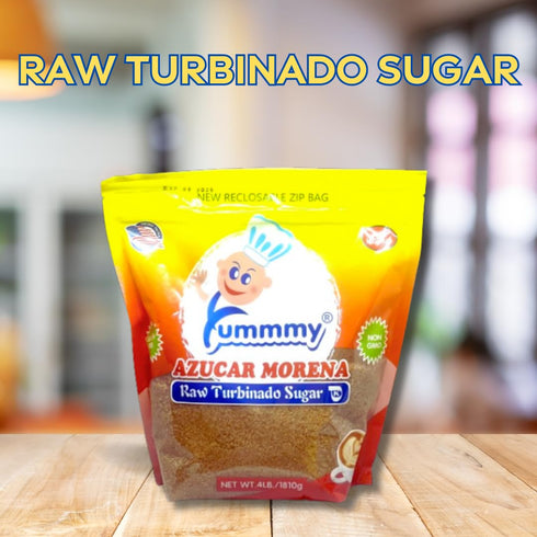 Yummmy 4 Lb, (64 0z) Raw Turbinado Brown Sugar - Azucar Morena, Kosher Certified