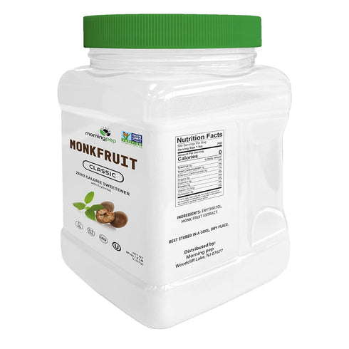1:1 5 lb Morning Pep Monk Fruit Sweetener, Classic | White Sugar Substitute, Keto Diet Friendly, Sugar Replacement