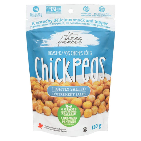 THREE FARMERS Lightly Salted Chick Peas, 120 GR