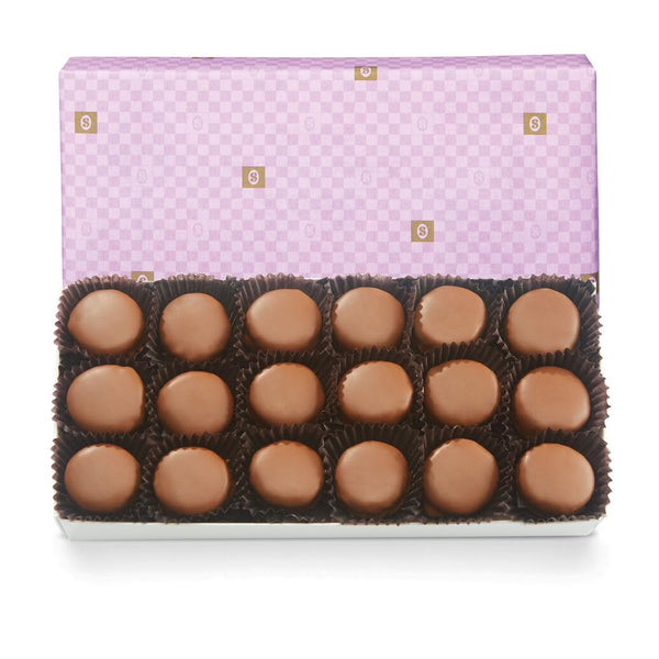 See's Candies 1lb Milk Peanut Butter Pattie Lavender Wrap