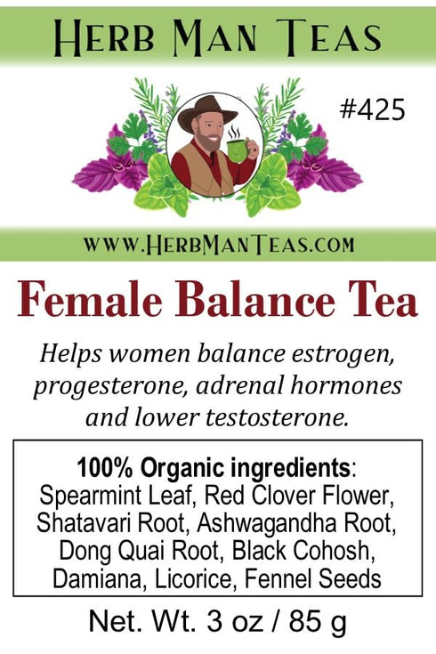 '-100% FEMALE HORMONE BALANCE TEA - Balances female and adrenal hormones formulated by master herbalist Khabir Organic
