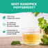 100 Count HANDPICK, Peppermint Tea, Eco-Conscious Tea Bags - | Caffeine Free, Non-GMO | Minty, Fresh & Cool flavor |
