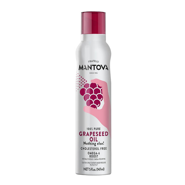 Mantova Grapeseed Oil, 100% Pure Cooking Spray with Omega-6, perfect for grilling,