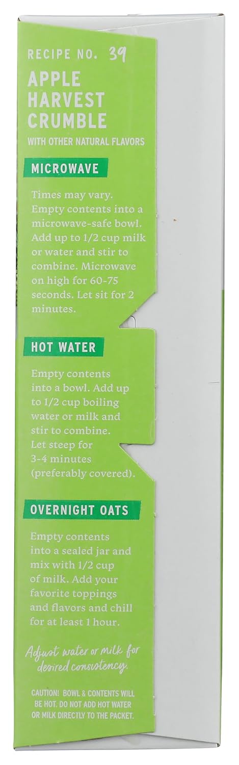 7.6 Purely Elizabeth Apple Harvest Crumble Instant Protein Oatmeal, Ounce