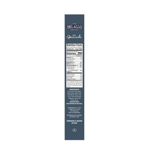 16 oz (8 Pack) DeLallo Mini Potato Gnocchi Pasta, Made in Italy, Light and Airy Texture, Small-Sized Dumplings
