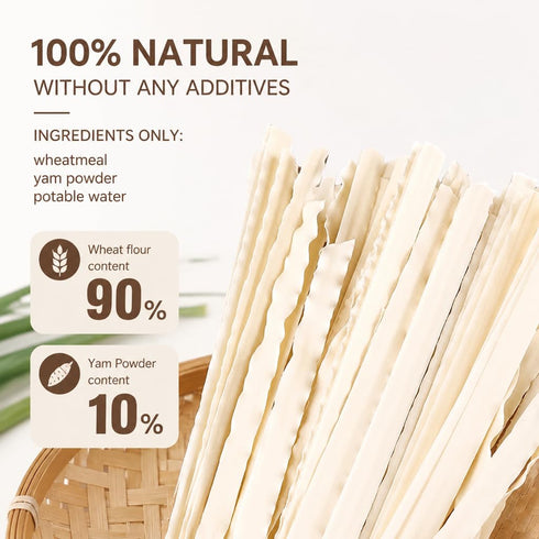 DGYLHBJ 17.63oz(pack 2), 100% Authentic Knife Cut Noodles, of Unseasoned, Clean Ingredients, Zero Additives & Vegan