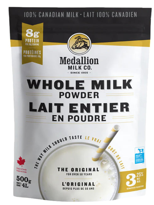 Medallion Brand Whole Milk Powder 500g - Dried Milk from Canada, Free of