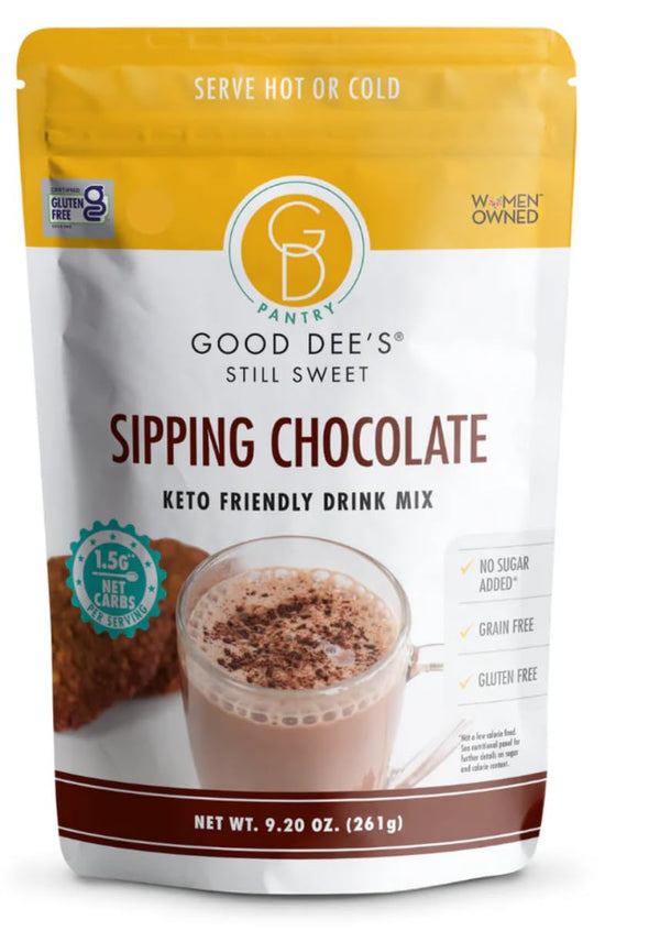 Good Dees Sipping Chocolate Keto Drink Mix, Chocolate Flavor Low Carb Hot