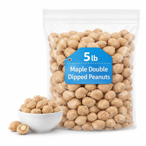 Triplenet Pricing Maple Double Dipped Peanuts, Sweet Crunchy Coated Snack, 5 lb Bulk Bag