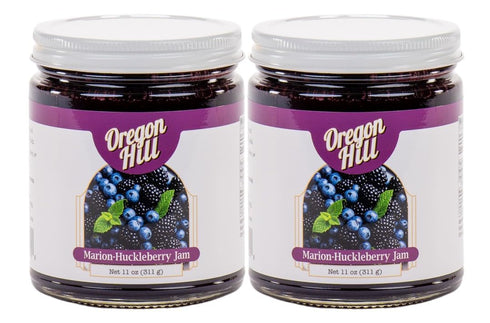 Oregon Hill Farms Marionberry-Huckleberry Jam by Oregon Hill (Value Pack of 2) 11 oz each
