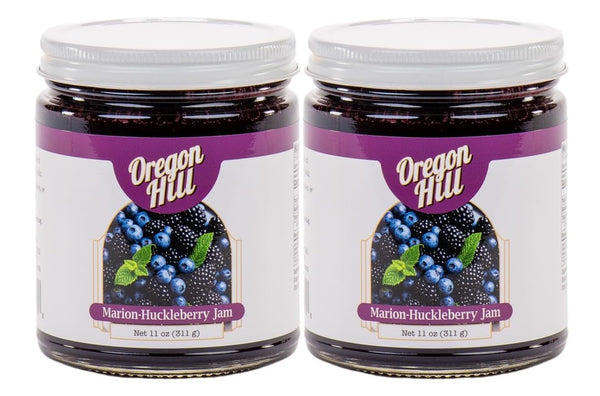 Oregon Hill Farms Marionberry-Huckleberry Jam by Oregon Hill (Value Pack of 2) 11 oz each