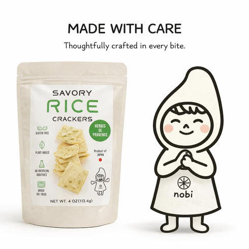 Nogi Gluten-Free Rice Bran Crackers | Savory Plant-Based Snack