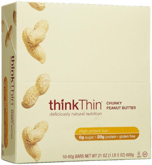 thinkThin Protein Bars Chunky Peanut Butter - 2.1 oz - 10 Pack