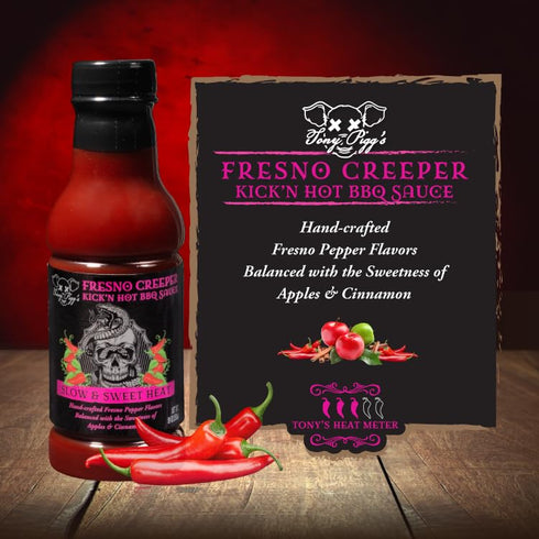 Pack (3 19oz Tony Pigg's Kick'n Hot BBQ Sauce Variety pk, ea- Fresno Reaper, Ghost, Creeper)- Hand Crafted Barbecue