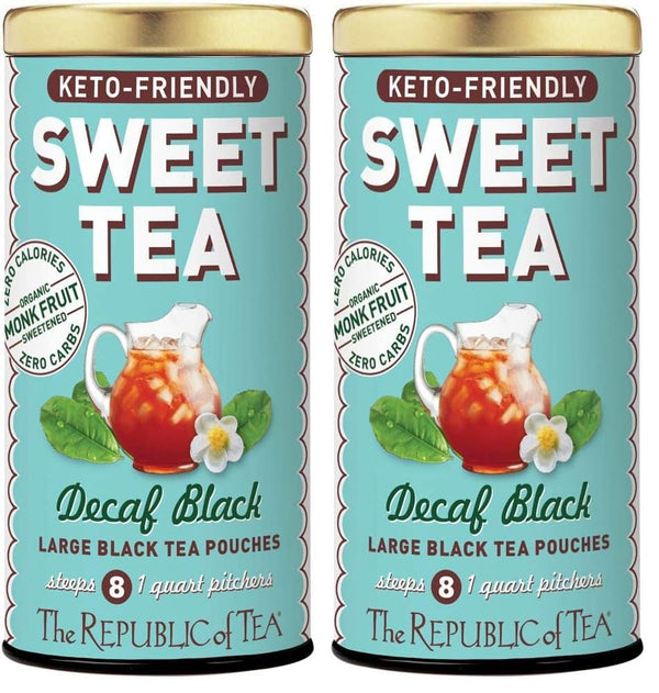 The Republic of Tea Keto-Friendly Sweet Iced Decaf Black Tea, 8 Large