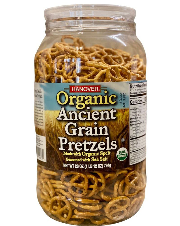 Hanover Organic Ancient Grain Spelt Sea Salt Pretzels Low Fat Cholesterol Trans