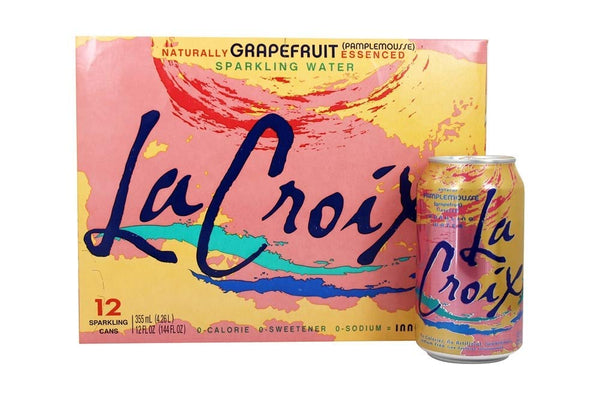 La Croix Sparkling Water, Grapefruit, 12 Fl Oz (Pack of 12) - SET OF
