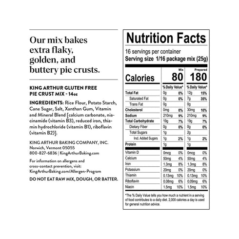 Packaging 14 (Pack 6) King Arthur Gluten-Free Pie Crust Mix, May Vary, Ounces