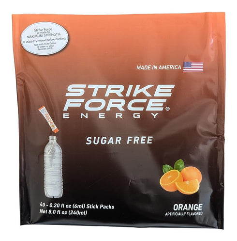 Strike Force Energy Drink Mix - Orange Flavor - Natural Tasting Caffeine