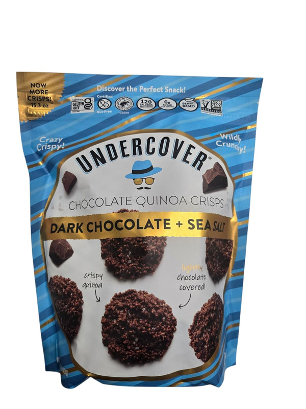 Generic Undercover Chocolate Quinoa Crisps, 15.3 oz. bag, dark chocolate + sea salt,