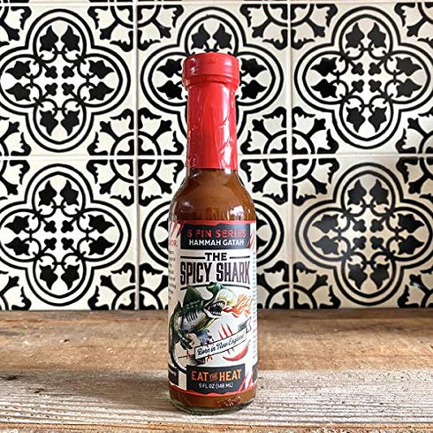 The Spicy Shark Hammah 7-Pot Gatah Extreme Heat Hot Sauce - Made with Scorpion Pepper, Habanero, Carolina Reaper Pepper