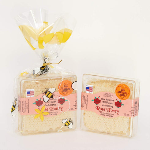 Lili Farms California Raw Mountain Wildflower Comb Rose Honey Honeycomb 11 Oz. Pure 100%