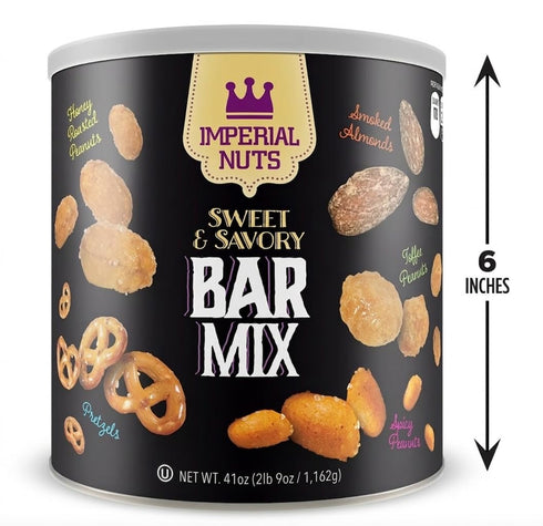 Imperial Nuts Sweet & Savory Bar Mix - Featuring Smoked Almonds, Pretzels, Toffee Peanuts, Spicy Peanuts, Honey Roasted