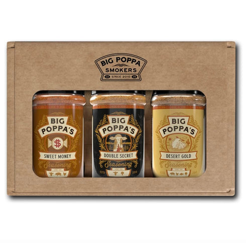 Big Poppa's BBQ Essential Seasoning Bundle Sweet Money, Double Secret & Desert Gold | All-Purpose Rubs for Grilling