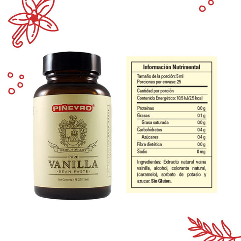 PIEYRO 4 Oz Vanilla Paste | Premium Quality | Bean Seed | Gourmet | Desserts, Food & Drinks | Vanilla Fl