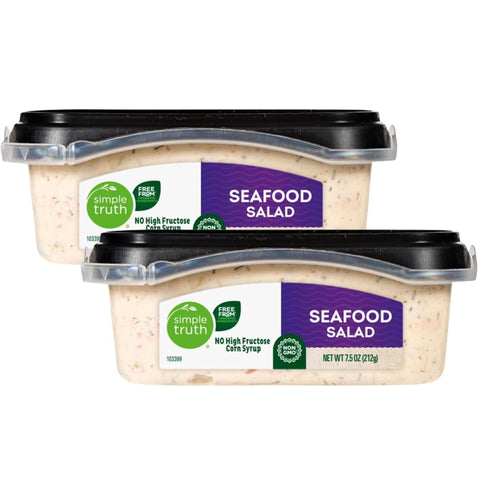 Generic Seafood Salad, Ready to Eat Chilled Seafood Mix Snack, 7.5 oz, Pack