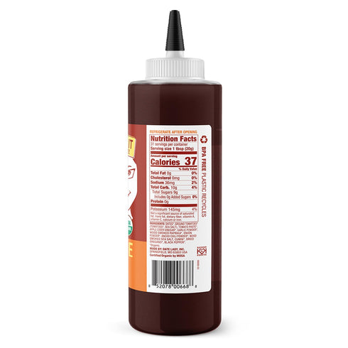 Organic BBQ Sauce | Gluten Free | Paleo Friendly | No Corn Syrup or Cane Sugar | No Added Flavors or MSG (22 Oz) Vegan Sauce
