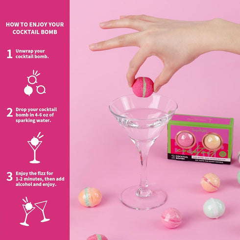 9 (9 Cocktail & Mocktail Bombs, Glitter Drink Bombs with Fruit Flavors, Cocktail Bombs & Drink Bombs, Edible Glitter