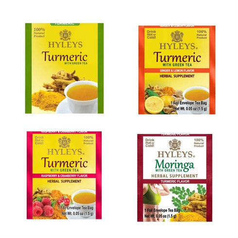 Hyleys Turmeric Tea - Assorted Flavors - 42 Tea Bags, Wellness Herbal Supplement