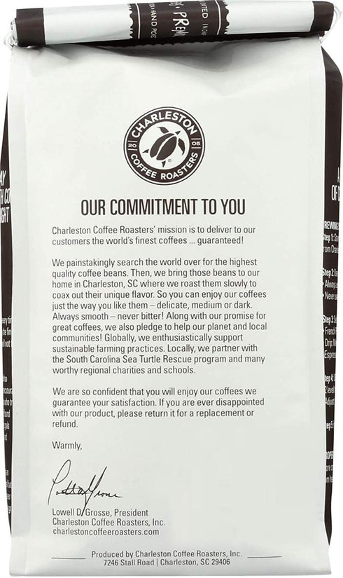 12oz Charleston Coffee Roasters | Specialty Organic Whole Bean Coffee | Hand Picked, Premium Slow Roast | (Breakfast