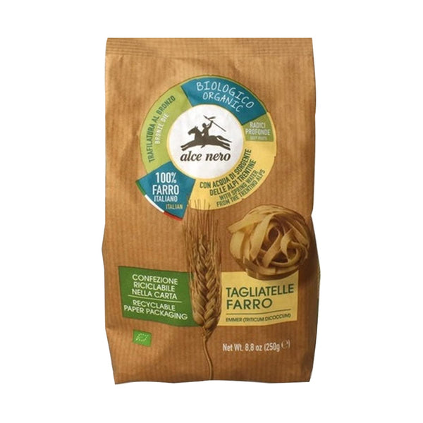 Let's Organic MARKET Alce Nero Organic Tagliatelle Farro Pasta, 250 G (2 Pack), 1.1 Pound