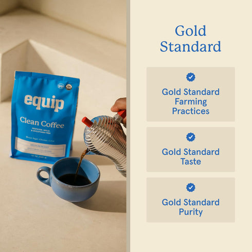 Equip Foods Clean Coffee | Gold Standard, Certified Organic, Fair Trade, Regenerative | Medium Roast, Whole Bean